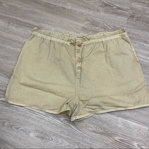 BP Army Green Summer Twill Shorts 3X Cotton Shorts Front Button Side Pockets